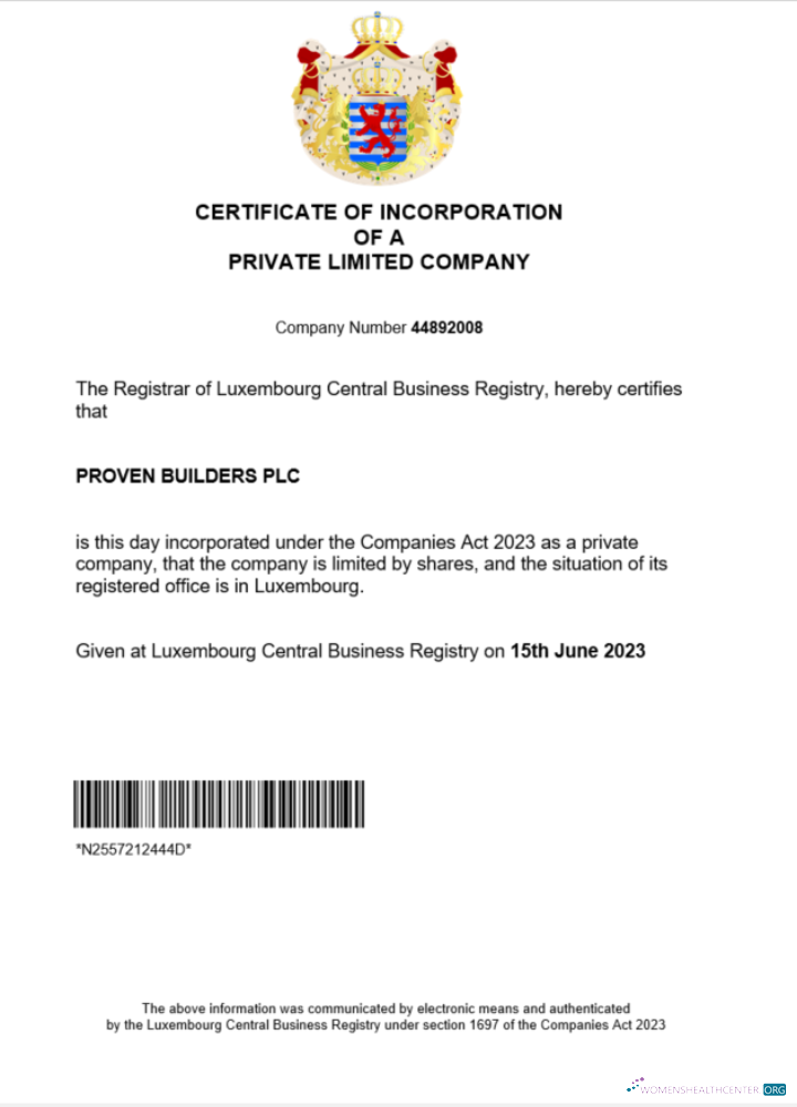 Download Luxembourg business registration certificate Word and PDF template Photoshop template